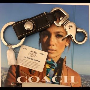 NWT Coach Leather Trigger/Snap Key Fob Ring